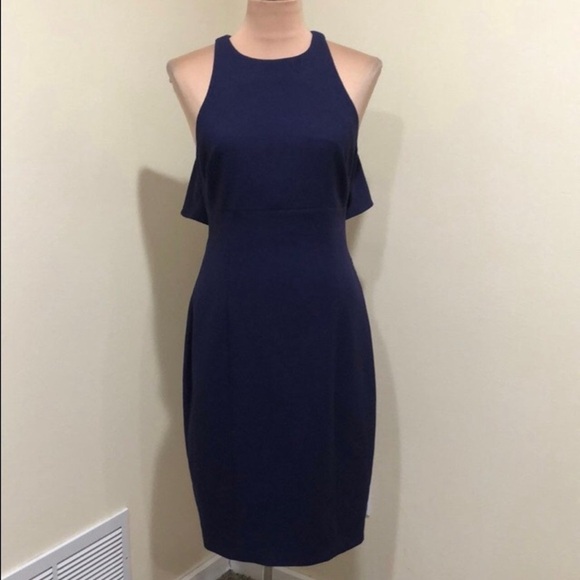 Cinq A Sept Mackenna Dress Size 10  Navy Blue Cut Out Back - Picture 2 of 8